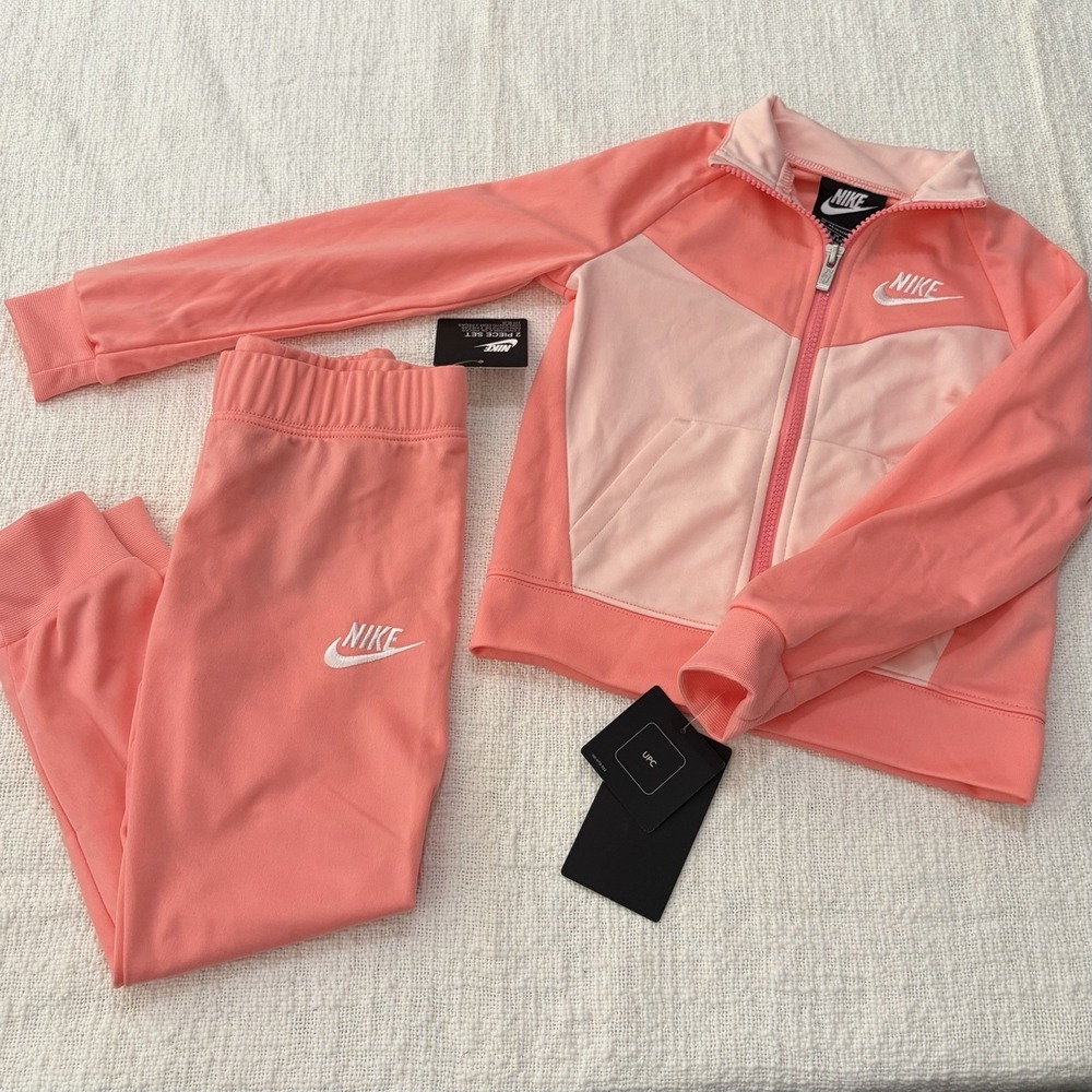 Nike‎ Girls 2 Piece Full Zip Jacket Pants Set Pink Gaze 4T 26C552-AB3 Tracksuit